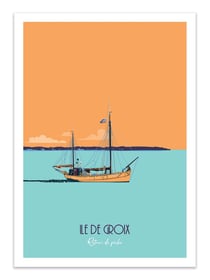 Affiche 50 x 70 cm -  Ile de Groix - Retour de pêche - Artmoric