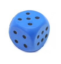 Grand de en mousse 7,5 cm bleu - accessoire jeux de societe - jeu geant, xl