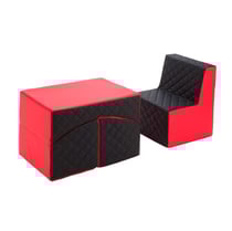 Ensemble de meubles en mousse : chaise et fauteuil rouge-noir