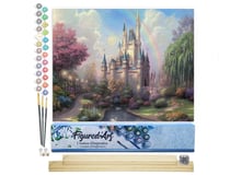 Peinture par Numéro Figured'Art - Château et Arc en Ciel - Kit de Loisir Créatif DIY Numéro d'Art Complet - 40x50cm toile roulée + châssis en bois à monter
