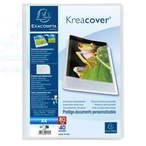 Protège-documents en polypropylène semi rigide Kreacover® Chromaline 80 vues - A4 - Incolore - x 10 - Exacompta