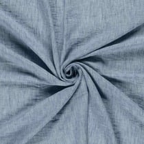 Tissu Polyester aspect Lin uni chiné Bleu denim