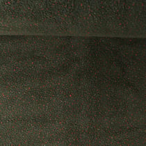 Tissu Fausse fourrure Mouton Toundra moucheté Rouge sur fond Vert kaki foncé