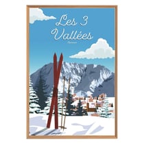 Tableau mural encadré illustration Courchevel 65x97 cm