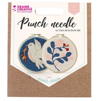 Graine créative - Diptyque Punch Needle - Oiseaux et Fleurs