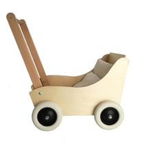 Landau en hêtre avec tissu naturel