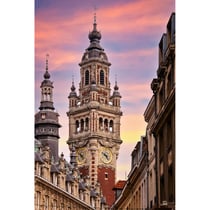 Tableau mural encadré Beffroi du Palais de la Bourse de Lille 65x97 cm