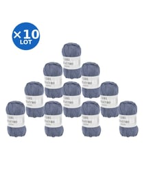 Lot de 10 pelotes QUATTRO de Lang Yarns – 500 g de coton mercerisé 34 Bleu