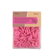 Lot de 30 boutons pression 100% plastique Corail 12mm
