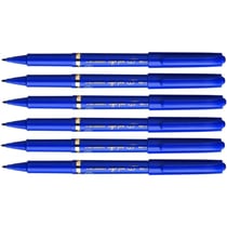 6 feutres d'écriture Sign Pen Uni Ball bleu pointe fine