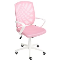 Chaise de Bureau Rose en Maille Tissu Pivotant pour Ordinateur à Hauteur Réglable