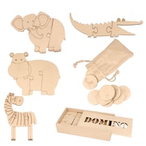 3 Jeux enfants safari en bois