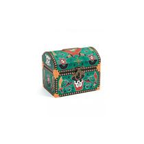 Tirelire en metal forme coffre de pirate - Djeco - Aqua