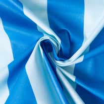 Tissu Coton Enduit Rayures Bicolore acidulés bleu roi sur fond Bleu ciel