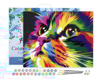 Peinture par Numéro Figured'Art avec Cadre - Chat en Pop Art - Kit de Loisir Créatif DIY Numéro d'Art Complet - 40x50cm toile tendue sur châssis