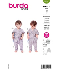 Patron Burda 9191 - Chemisier et pantalon taille n°1 mois-36 mois