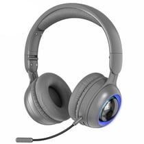 Casque Audio Bluetooth Sans Fil RGB Avec Micro Et Longue Autonomie Gris YONIS