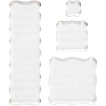 Assortiment de blocs acryliques pour tampons - de 2,5 à 16,5 cm - 4 pcs