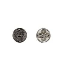 Lot de 3 boutons métal fleur argent