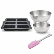 Set à pâtisserie 1 moule à financiers en silicone fibre de verre, 2 bols à mixer et 1 spatule Zenker Silicone