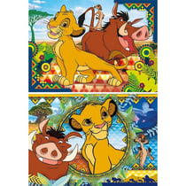 Puzzle disney - le roi lion : simba timon pumba 2 x 60 pieces - clementoni - 21604