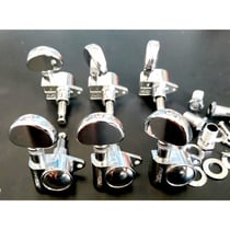 6 Mecaniques Bain d'Huile Wilkinson Chrome avec boutton Haricot, vis droite