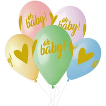 5 Ballons Or Oh baby! Ø33cm
