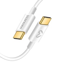 Mayaxess Câble de charge USB-C 1m pour Google Pixel 10 / 10 Pro / 10 Pro XL / 10 Pro Fold Blanc