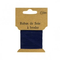 Ruban de soie à broder 7mm de 3 mètres Marin