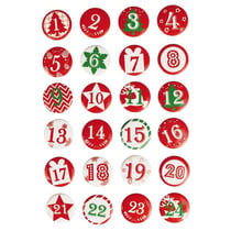 MégaCréa DIY - Badges pour Calendrier de l'Avent Rouge et blanc