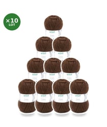 10 pelotes de laine - Chocolat - 23 - 100% acrylique - 3,5/4,5 mm - Gründl - Lisa Premium