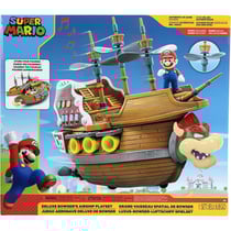 Coffret deluxe grand vaisseau spatial de bowser avec sons - figurine nintendo articule - super mario jakks
