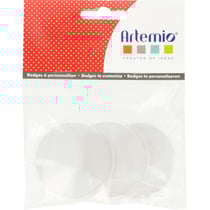 Set 3 badges personnalisables 6 cm - Artemio