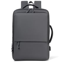 Sac À Dos Ordinateur Grande Capacité Imperméable Avec Port USB Noir Gris foncé YONIS