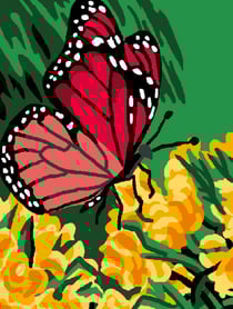 Kit Canevas Blanc Papillon 25x30 cm 100% Coton