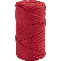 Cordon pour macramé, L : 55 M, d 4 mm, rouge, 330 gr/ 1 rouleau