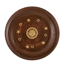 Porte bâton d'encens rond en bois