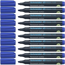 Lot de 10 marqueurs permanents pointe biseautée 1+4 mm - SCHNEIDER - Bleu - Maxx 133