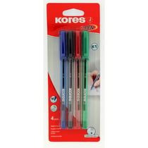 Lot De 4 Stylos À Bille - K-Pen - Pointe Médium - Corps Triangulaire - Kores