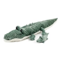 Peluche crocodile Croketou maman et son bébé vert