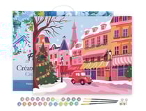 Peinture par Numéro Figured'Art avec Cadre - Ville de Noël Colorée - Kit de Loisir Créatif DIY Numéro d'Art Complet - 40x50cm toile tendue sur châssis