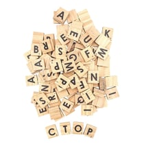 MégaCréa DIY - Lettres carré en bois Alphabet intelligent 120 pièces