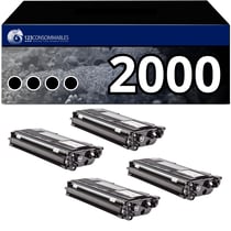 Pack de 4 toners compatible BROTHER TN-2000 noir - 123CONSOMMABLES