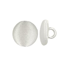 Lot de 6 boutons recouvert satin (12mm - Blanc)