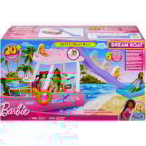 Bateau de rêve de barbie avec tobogan et piscine 110 de long - 22 pièces - mattel - hjv37