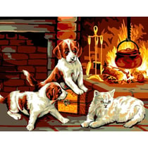 Princesse - Canevas antique Une soirée d'hiver 50x65cm