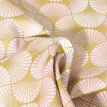 Tissu coton imprimé  Golden Vibes Robert Kaufman Fleuris sur fond Crème