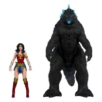 DC Justice League Monsterverse DC Multiverse - Pack de 2 figurines Wonder Woman Vs. Atomic Blast Godzilla 18 cm