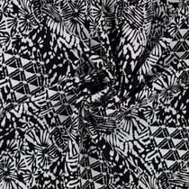 Tissu Viscose imprimé Motifs blancs destructurés sur fond Noir
