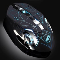 Souris Sans Fil Rechargeable 6D Lumineuse Pour Gaming Avec Batterie Longue Durée Noir YONIS